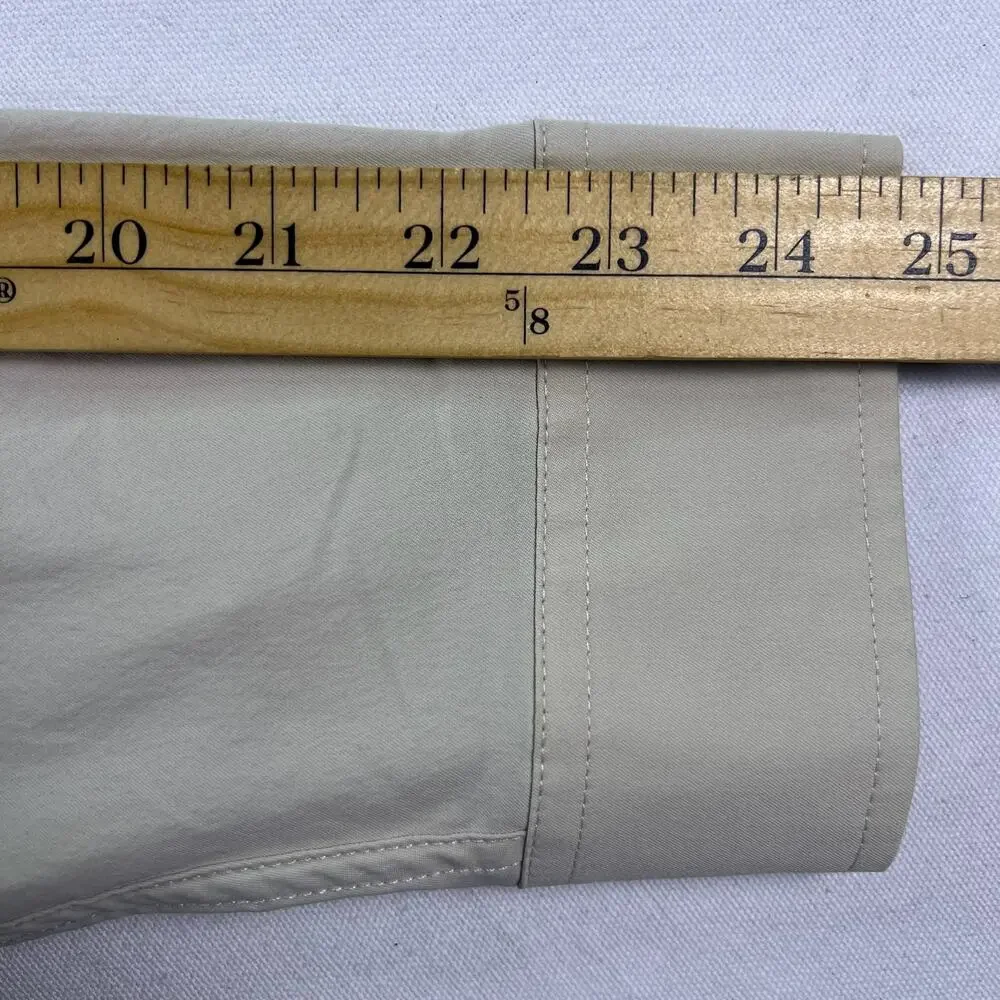 Poncho Pecos Pearl Snap Shirt Mens XL L/S Khaki Tan Western Fishing Performance - Picture 16 of 16